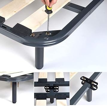 Ironwork 2Pcs Metal Adjustable Height Center Support Legs for Bed Frame, Sofa Furniture, Cabinet Feet Support - Heavy Duty, Platform Bed Frame Replacement (5.1-9.6)
