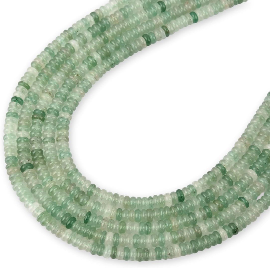 155pcs 4x2mm Natural Green Aventurine Disk Rondelle Spacer Stone Semi Precious Gemstone Loose Beads for Jewelry Making 15 Inch - Image 3