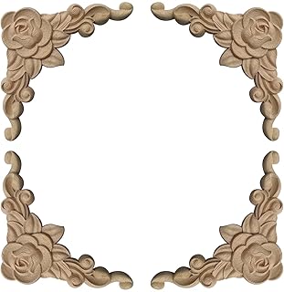 Angolo Mobili Armadio Fatto a Mano Gomma Legno Intagliato Fiore Decalcomania Floreale Intagliata Legno Applique Intarsiato Legno Intagliato Mobili Applique Legno Ad Onlay Ornamento Legno Angolo Mobili