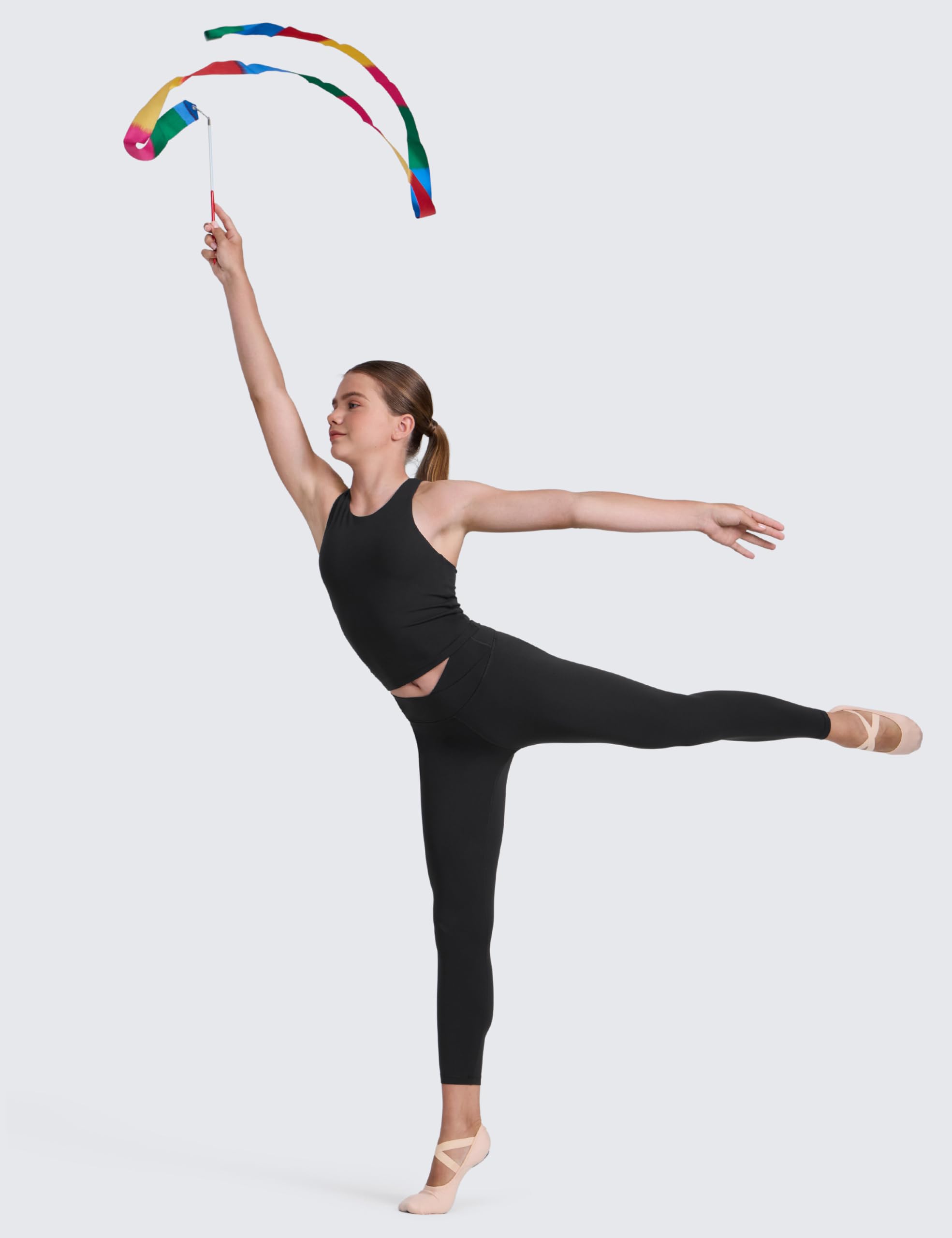 CRZ YOGA Filles Butterluxe Double Doublure Débardeurs Longueur de la Taille Col Haut Dos Nageur Adolescent Enfants