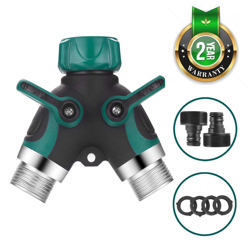 Sunboom Garden Hose Splitter 2 Way Hose Tap Connector Outdoor