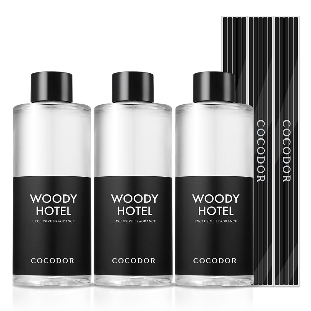 Photo 1 of (missing one) COCODOR Reed Diffuser Oil Refill/Woody Hotel /6.7oz(200ml) / 3 Pack/Aromatherapy, Home Fragrance, Scented Oils, Oils for Reed Diffuser, Bathroom Home Decor