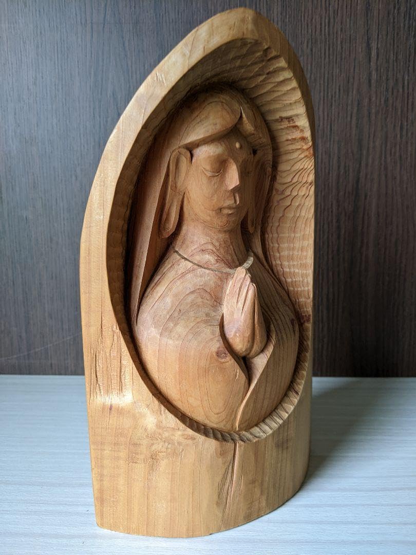 Amazon.co.jp: 完全手彫り 幸せを呼ぶ平和観音さま 作品番号 J−11