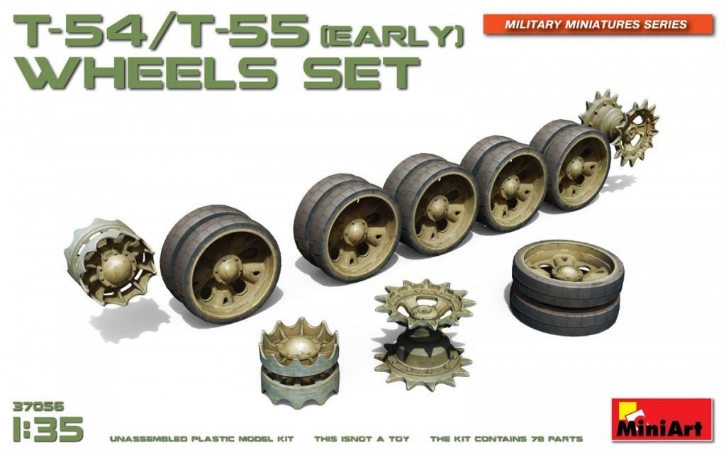 37056 1/35 Scale Plastic Model KIT T-54 T-55 (Early) Wheels Set for Tank