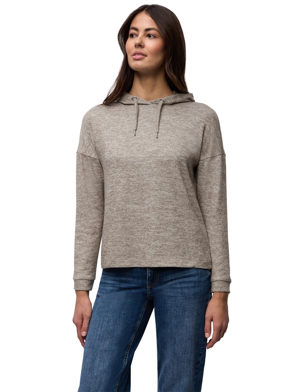 Damen Melange Hoodie Shirt