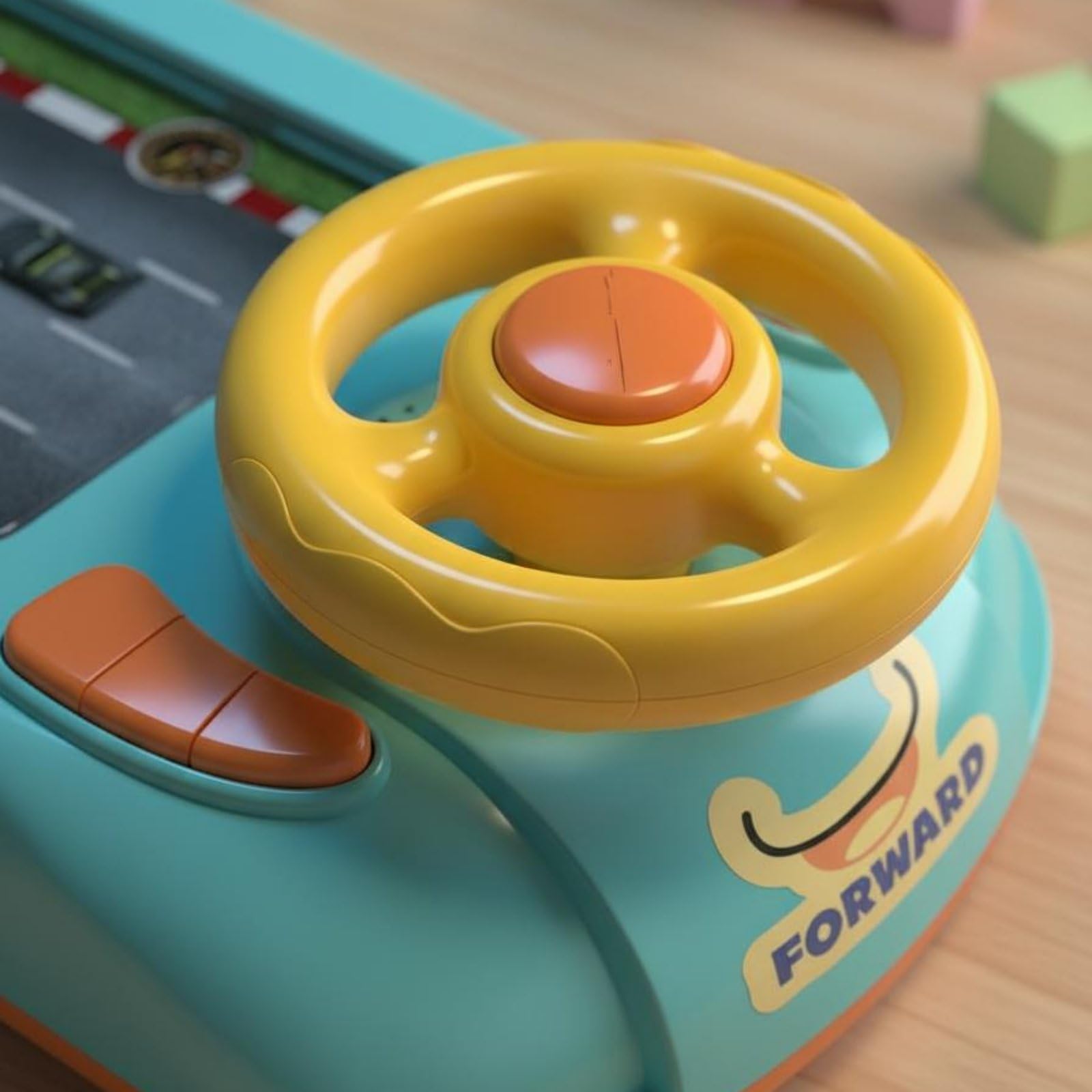 Juego de Carreras Infantil Volante Interactivo Simulación de Conducción Juguete Educativo con Selector de Marchas Música Control de Velocidad Plástico, Nueva Aventura Racing