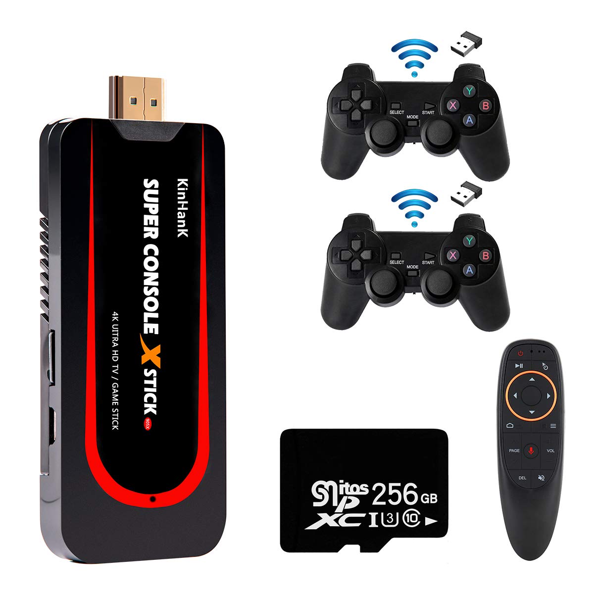 KINHANK Super Console X Stick Retro Game Console Built-in 50000+ Games 4k Output Plug and Play Video Game Console with 2 C...