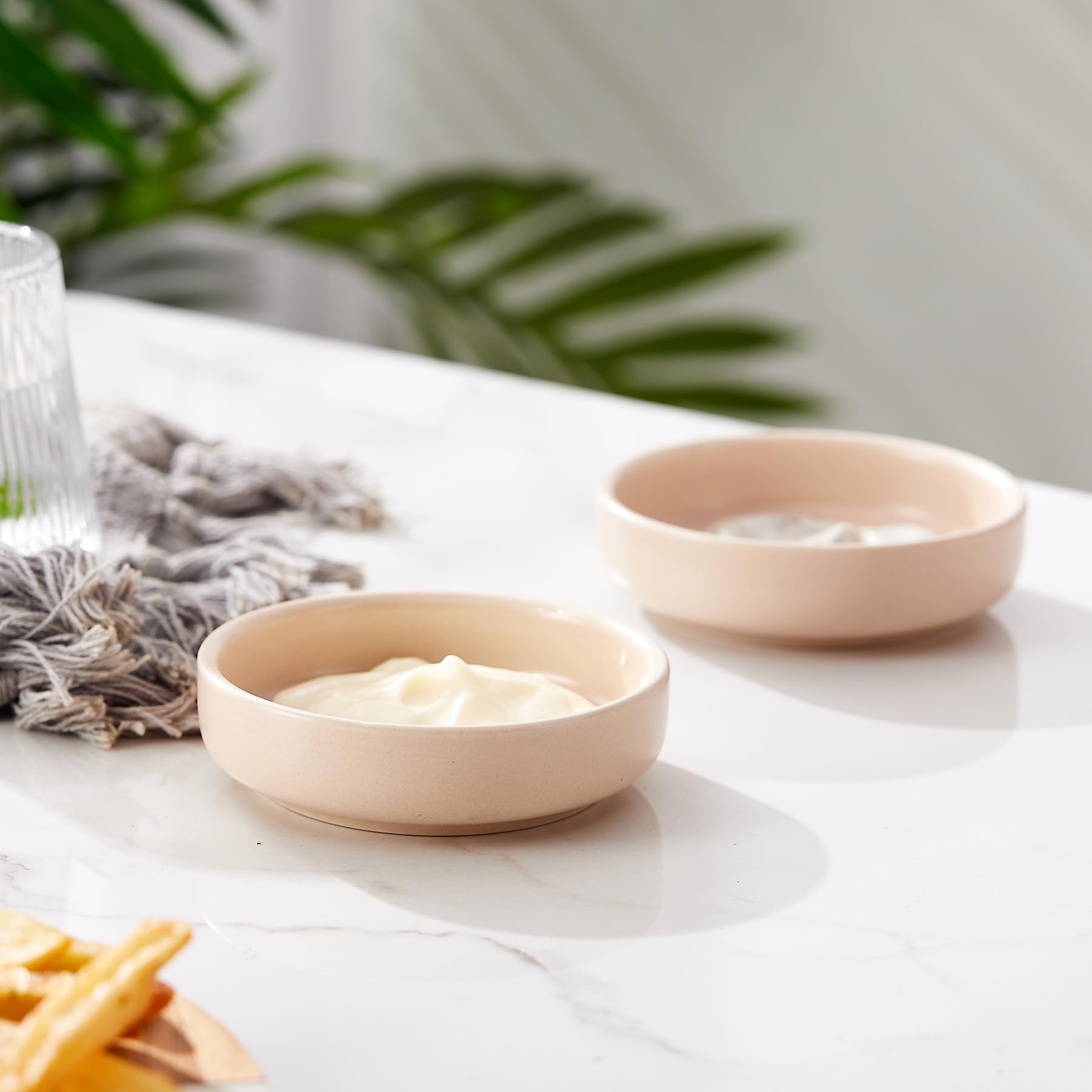 Swuut Juego De 6 Platos De Cerámica Para Salsa De Soja, Cuencos De Inmersión De 9 Cm, Cuencos Pequeños Para Condimentos, Sushi, Ketchup, Barbacoa (blanco