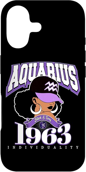 Aquarius 1963 Zodiac Queens Afro Astrology Birthday Case for iPhone 17