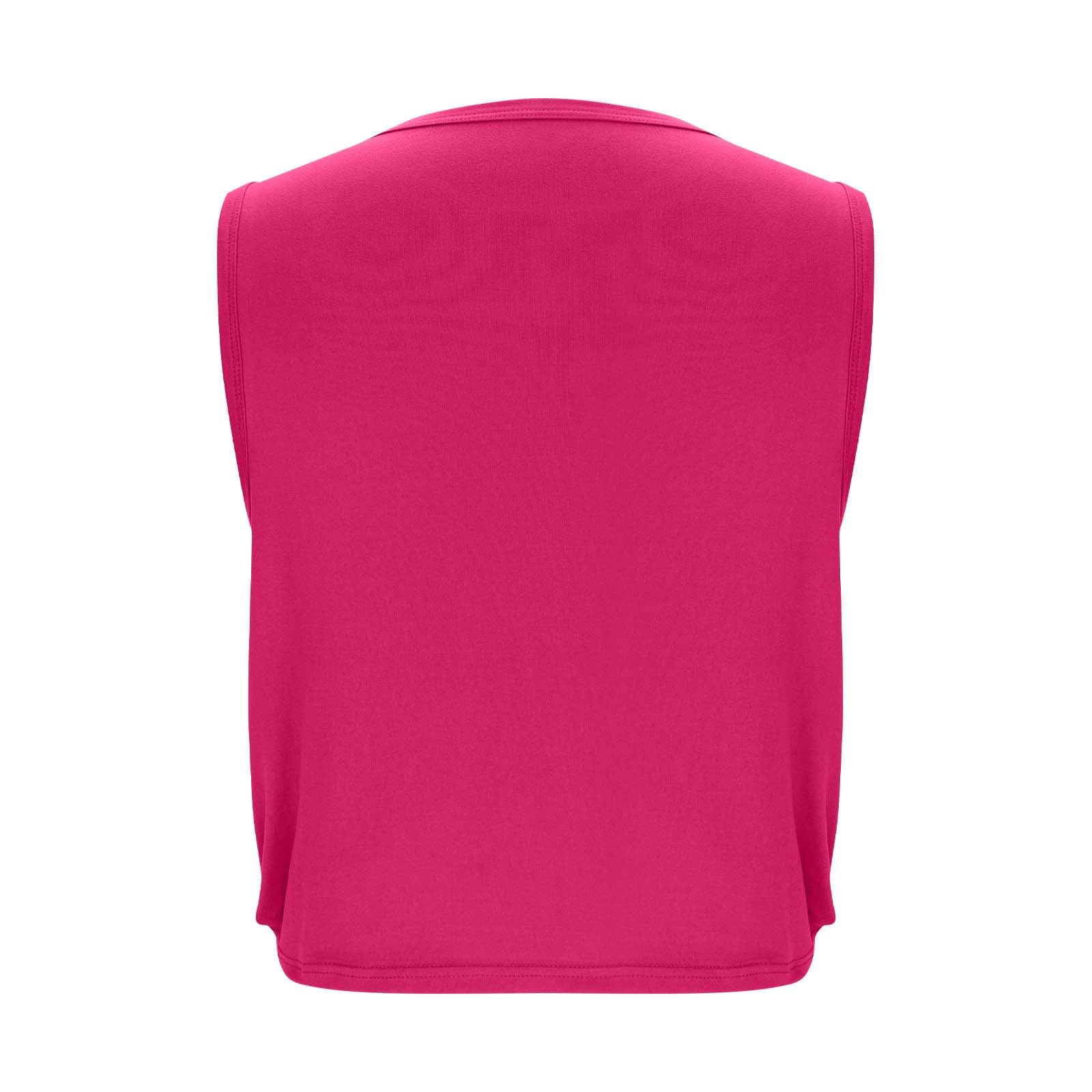 Athletic Tank Tops for Women Twist Knot Cut Out Side Slit Crop Tops Yoga Workout Loose Fit Sleeveless T-Shirts - 5