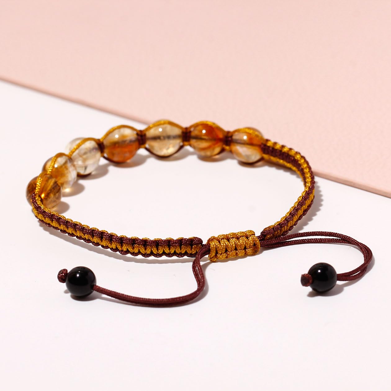 MOCHAMIK Braccialetti dell'amicizia Fatti a Mano Braccialetti con Perline di Cristalli spirituali Reiki con Corda Regolabile per Donna