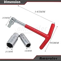 Vista 2 de Kit de herramientas de instalación de extractor de llave de bujía, acero aleado, rotación de 360 grados (junta universal con mango T), enchufe