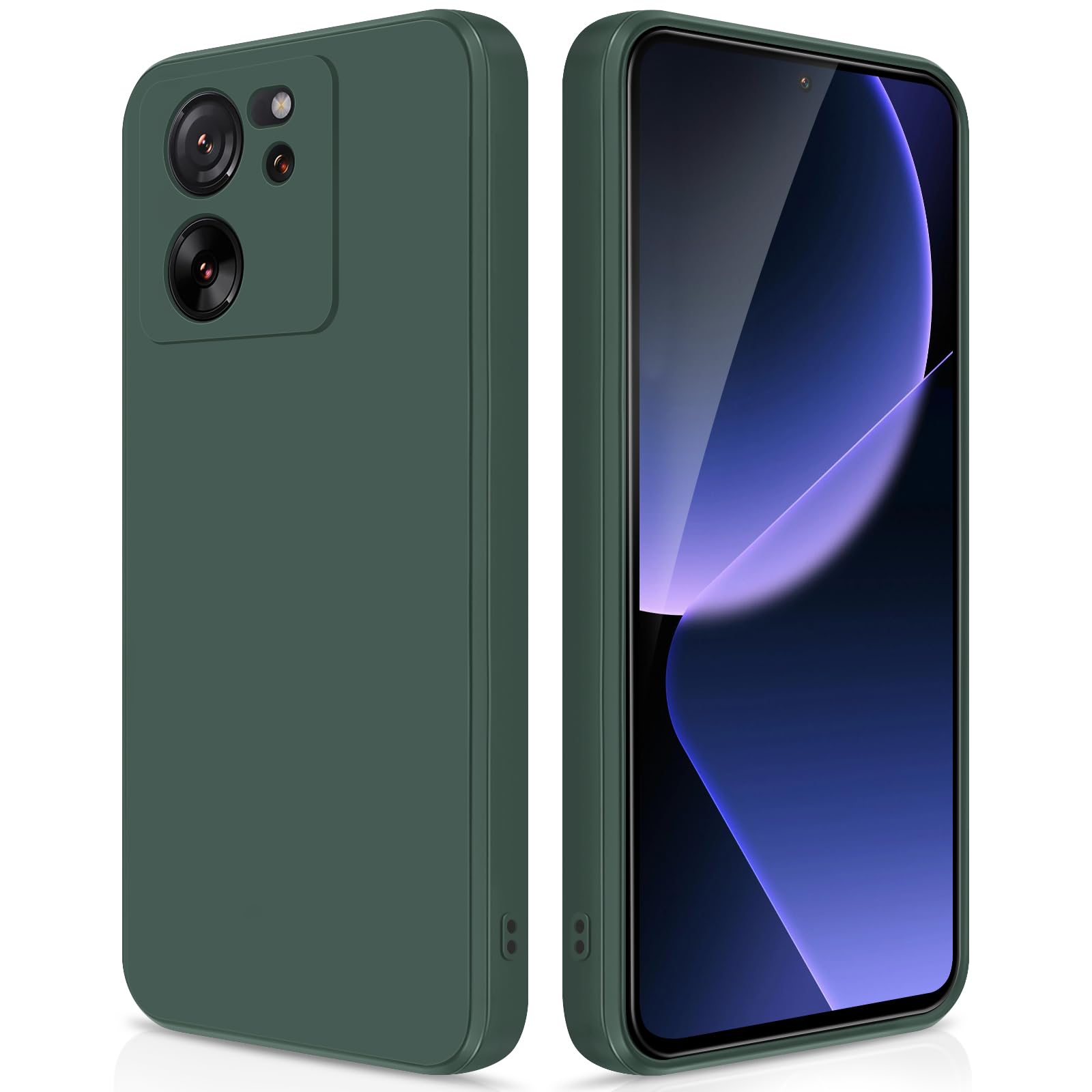 GiiYoon Hülle Kompatibel mit Xiaomi 13T/ Xiaomi 13T Pro, Hochwertiges Liquid Silicone Case, Rundumschutz Handyhülle, Kratzfestes Weiches Mikrofaserfutter- grün