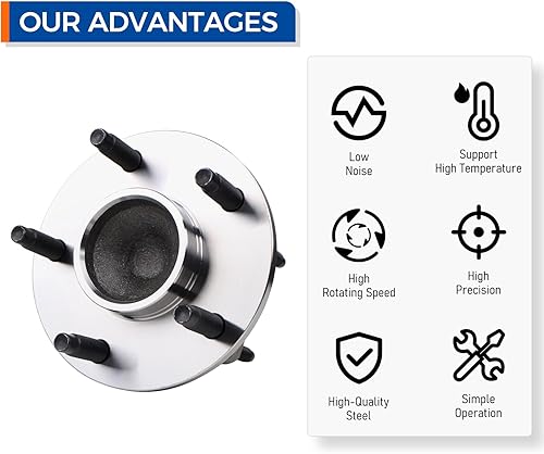 Miniatura 6 de PAROD 512285 Buje de rueda trasera y conjunto de rodamientos compatible con Chevy Cobalt 2009-2010, HHR 2008-2010, Malibu 2004-2012, Pontiac G6