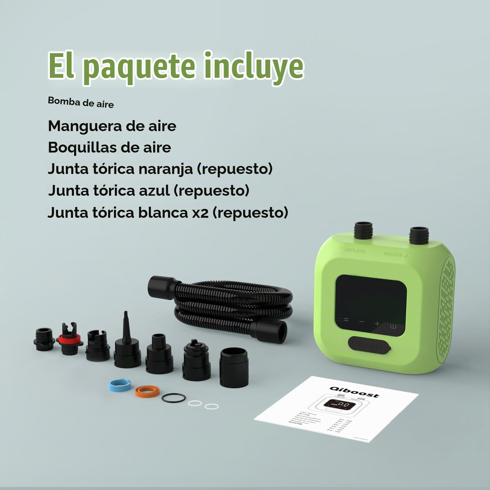 Bomba de aire eléctrica SUP con batería, bomba de tabla de remo recargable de alta presión de 20 PSI, inflado de doble etapa, apagado automático para kayak, alas de cometa, tiendas de campaña