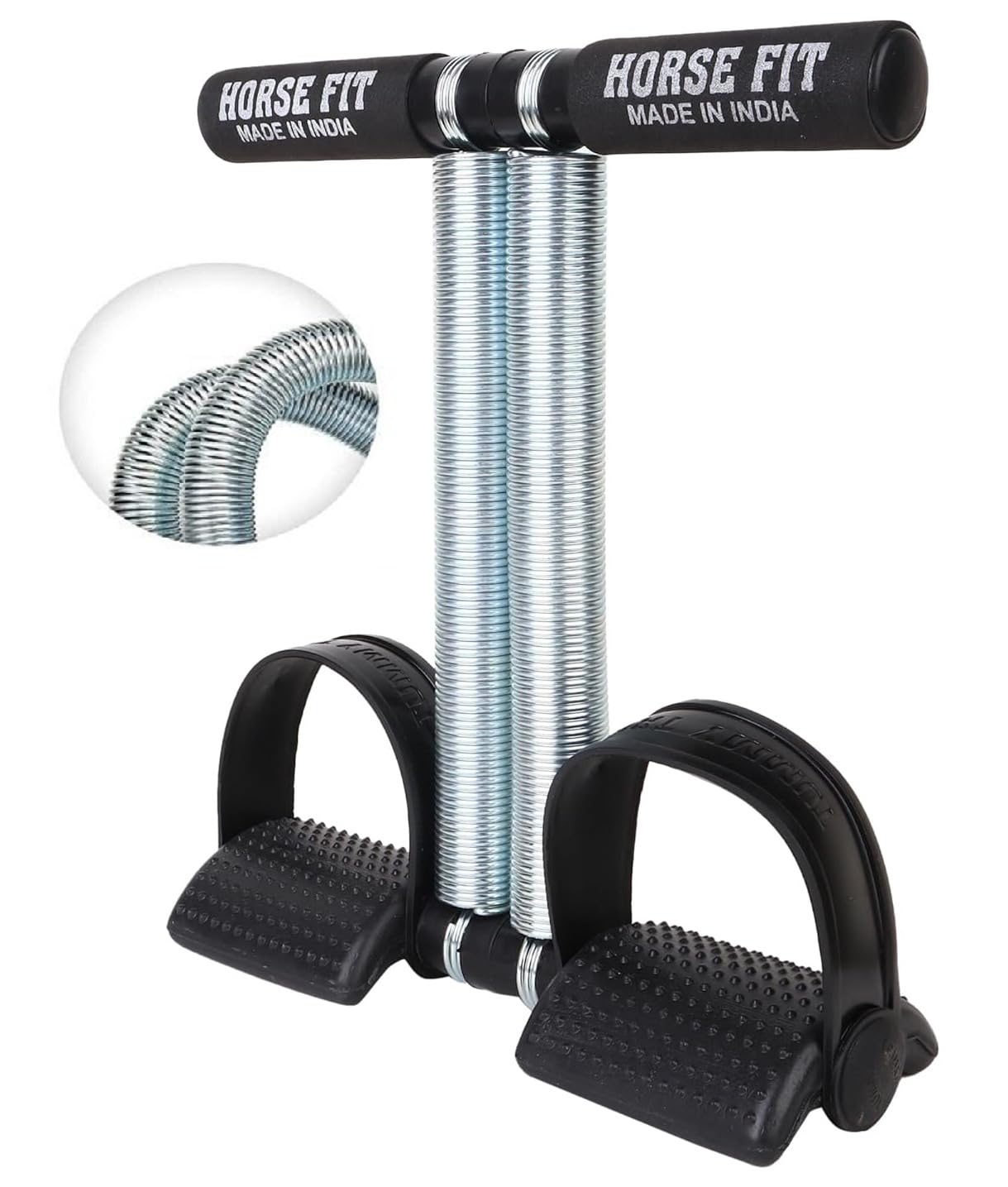 HORSE FIT Tummy Trimmer Double Spring for Men & Women - Ab Exercise Equipement, Abdominal Workout Tummy Trimmer for Home & Gym Use - Stomach, Abs, Belly Exercise.,(Multicolor) (Black)-picture-36