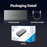 Vista 12 de VENTION Estación de acoplamiento DisplayLink 11 en 1 con USB 3.2 A/C para MacBook M1/M2/M3/M4, estación de acoplamiento USB C 4K a 60Hz monitor