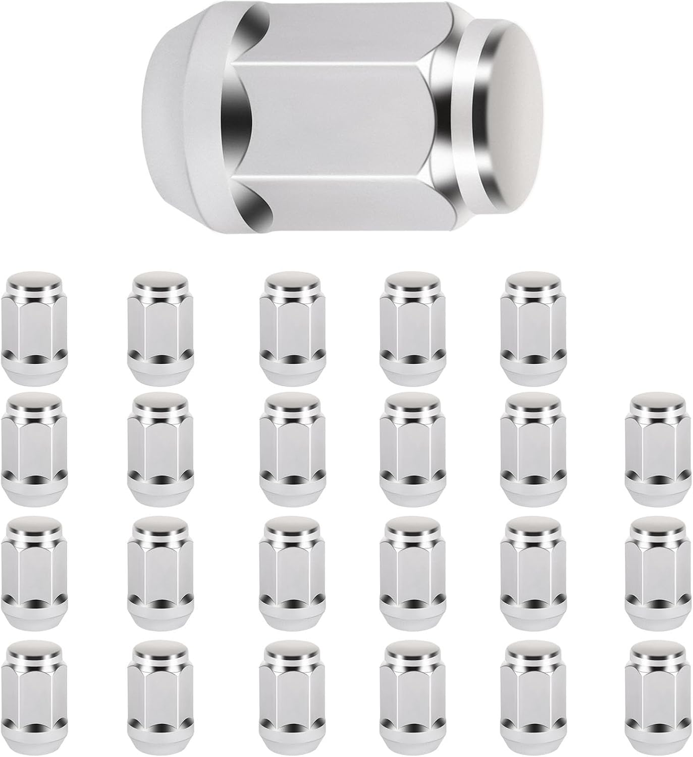 SCITOO 24PCS ChromePlated Wheel Lug Nuts Spline Closed End Socket Thread 7/16-20 Lug nut for Chevrolet for GMC for Toyota