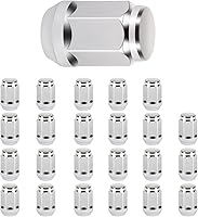 Vista 1 de SCITOO Tuercas de rueda cromadas, 24 Uds., rosca de zócalo de extremo cerrado, rosca 7/16-20 Tuerca para Chevrolet para GMC para Toyota