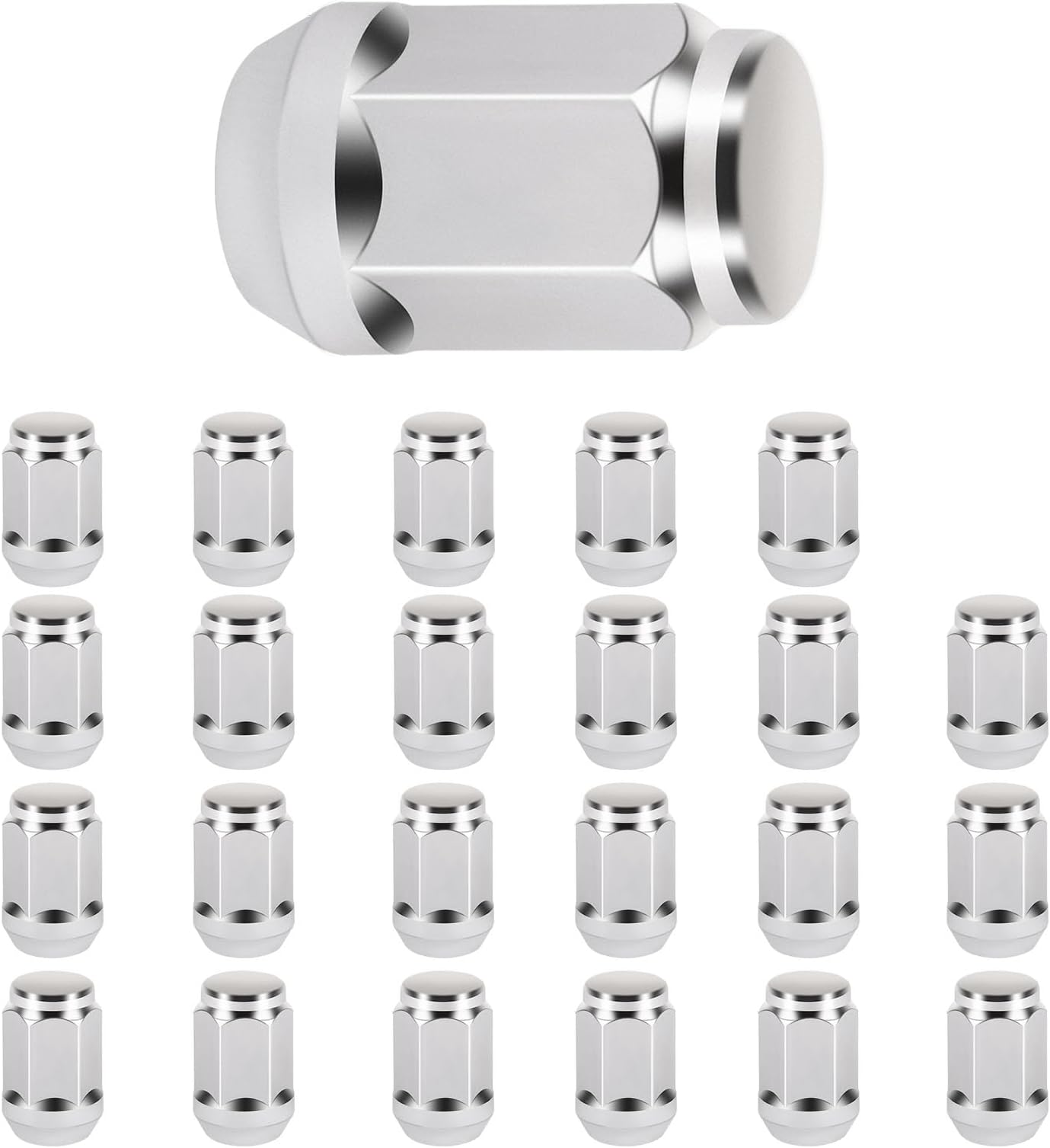 SCITOO 24PCS ChromePlated Wheel Lug Nuts Spline Closed End Socket Thread 7/16-20 Lug nut for Chevrolet for GMC for Toyota