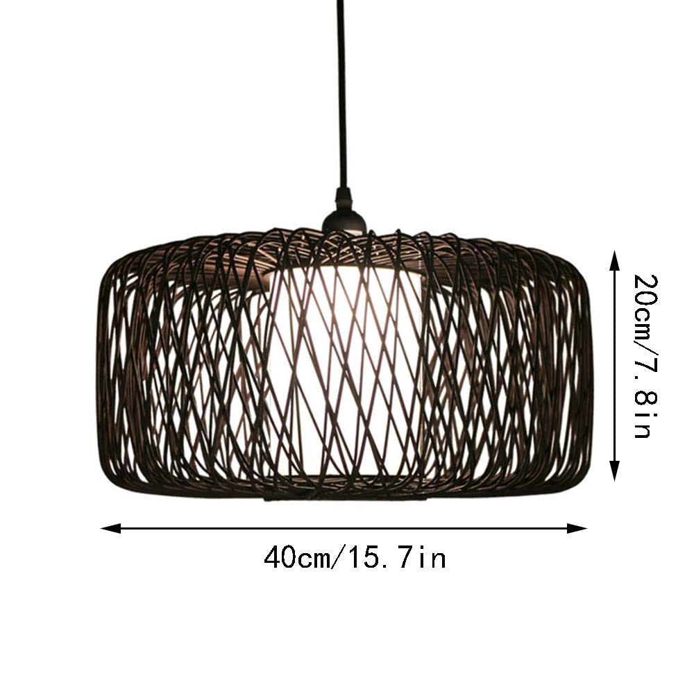 Lampadario in Vimini in Stile Sud-EST Asiatico, lampadario in Vimini costiero, Paralume Intrecciato a Nido d'uccello in Stile Giapponese, Lampada da soffitto a soffitto a 1 Luce, per Cucina, ingr