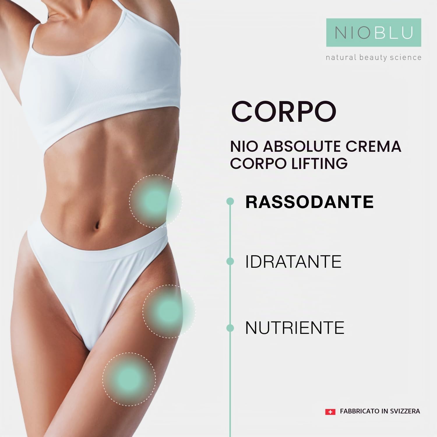 Nio Crema Corpo Rassodante - Nutriente e Rassodante - Contrasta i segni di rilassamento e l'invecchiamento della pelle - Con ingredienti naturali - Tecnologia avanzata - 200 ml