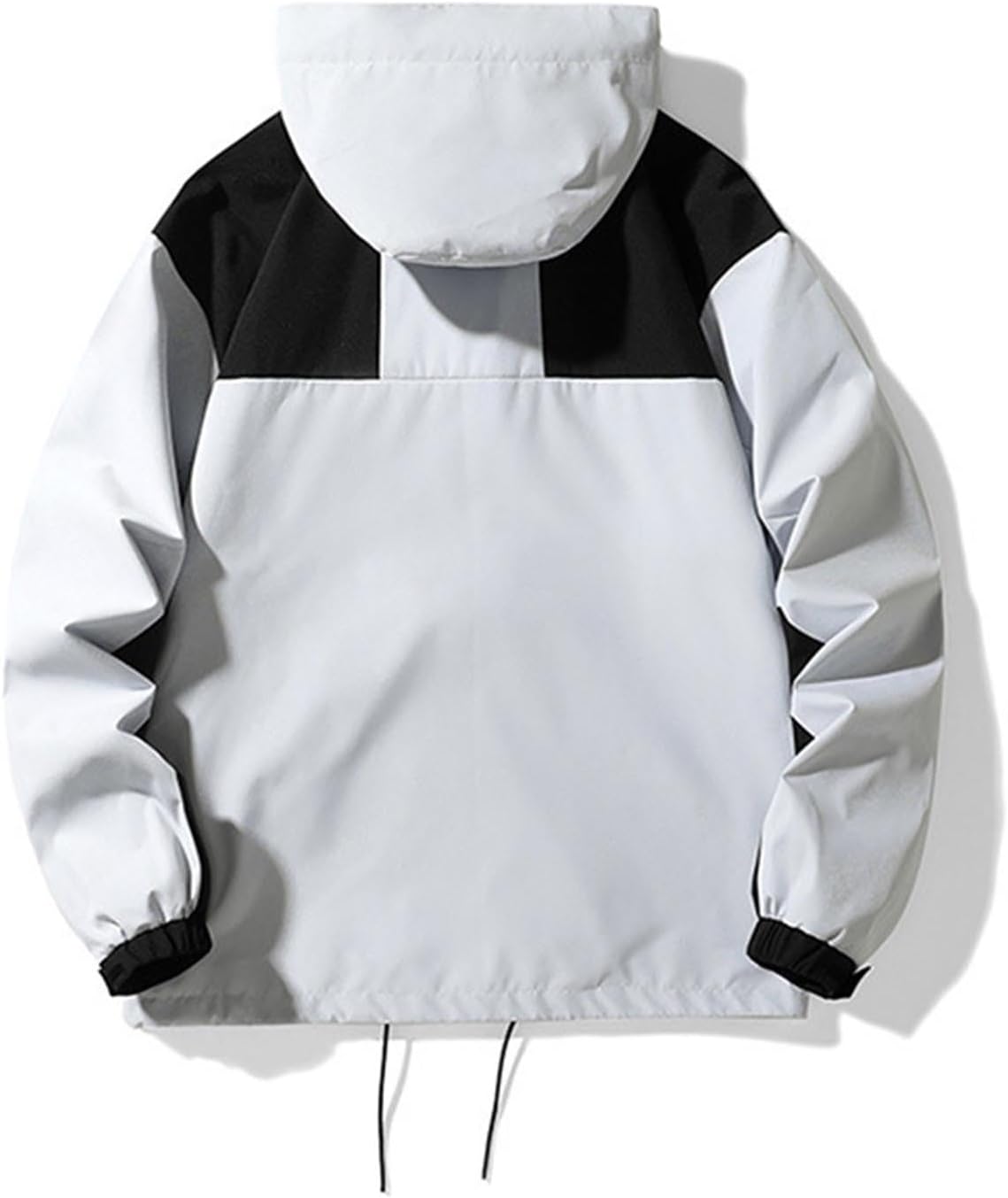Womens Color Block Hooded Windbreaker Jacket Zip Up Long Sleeve Waterproof Rain Coat Fall Winter Outdoor Hiking Top