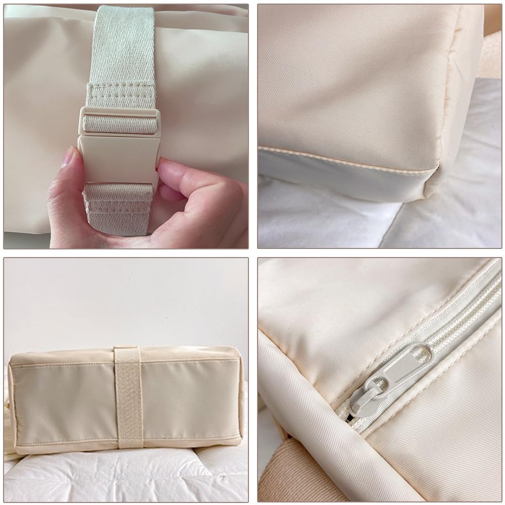 Borsone Palestra Piccola per Donna/Uomo, Woukksy Piccolo Borsa Sportiva Impermeabile per Yoga, Nuoto, 8.1L Oxford Borsa a Tracolla alla Moda Per Viaggi Di Fine Settimana, Pendolarismo (Bianco)