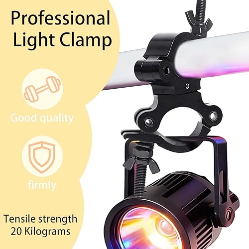 Vista 34 de Lighting Truss - Abrazaderas de acoplador giratorio para luces, abrazadera O de doble cabezal de liberación rápida, abrazadera de tubo giratorio