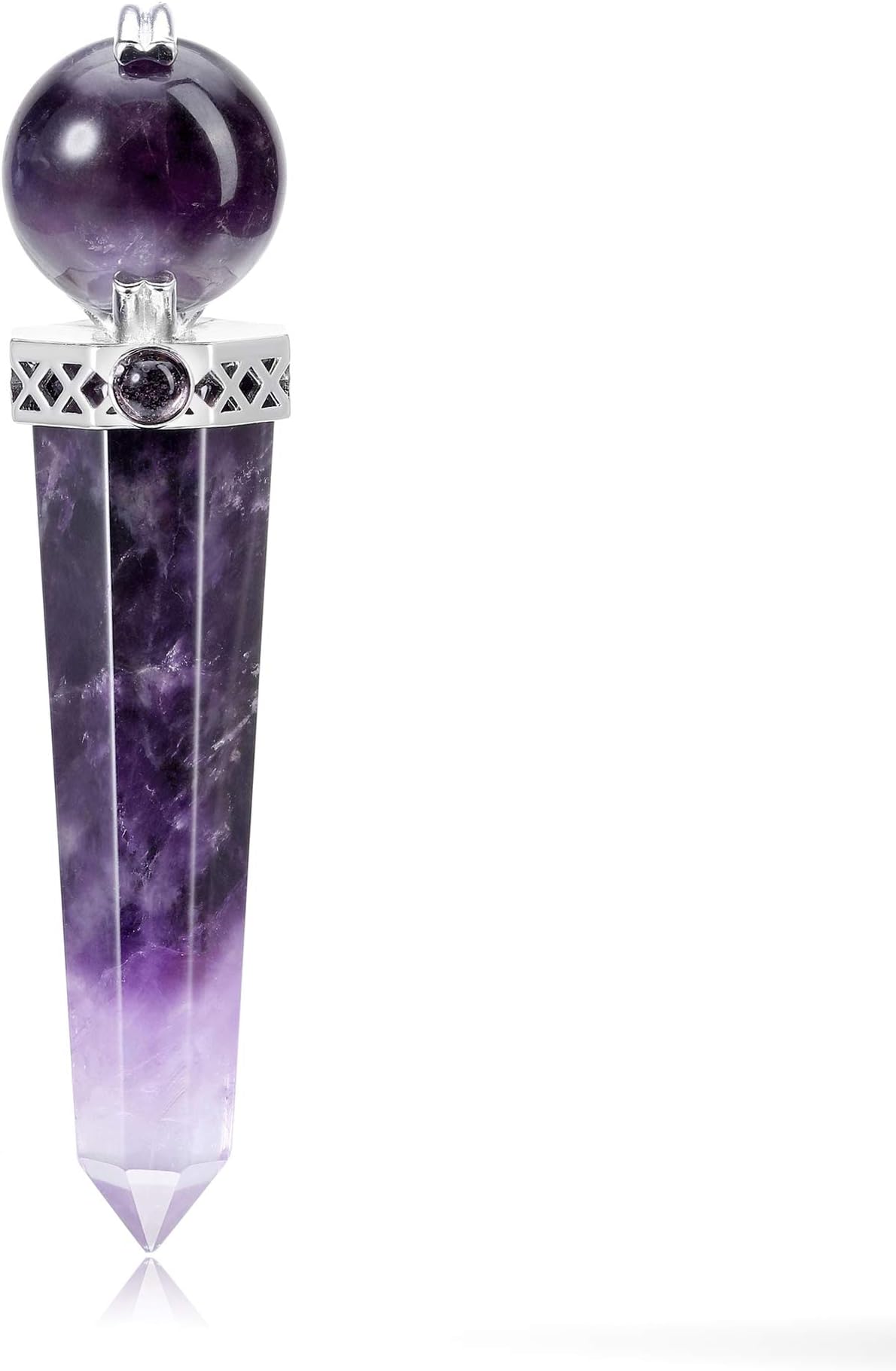 CrystalTears 3.2" Amethyst Crystal Wand Reiki Healing Crystals Point Prism Gemstone Wand Tumbled Poished Quartz Crystal Healing Stones for Meditation Wicca Crystals Therapy