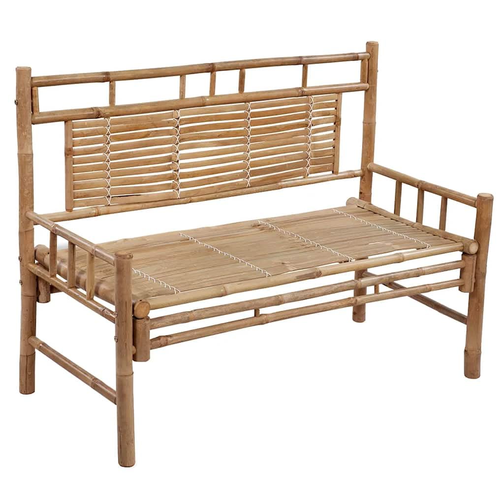 vidaXL Gartenbank mit Auflage Rckenlehne Bank Sitzbank Parkbank Balkonbank  Bambusbank Gartenmbel Terrassenbank Outdoor 120cm Bambus : Amazon.de: ...