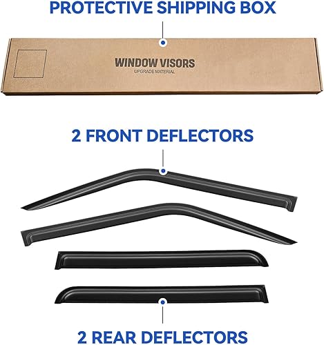 Miniatura 402 de Visores protectores de lluvia para ventana, deflectores de viento de canal exterior