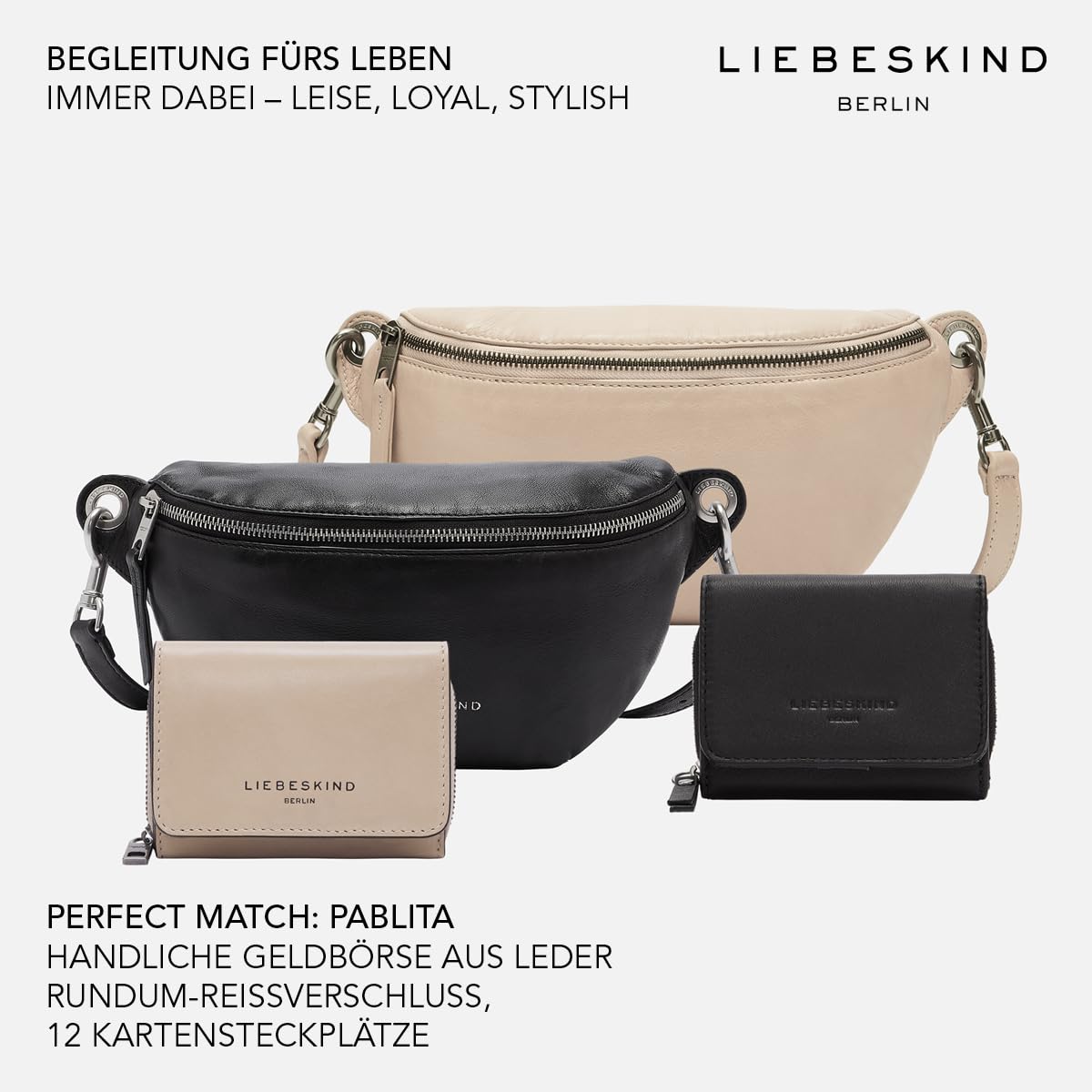 Liebeskind Berlin Gürteltasche „Tavia S“ I Belt-Bag Damen aus Leder mit verstellbarem Riemen I Damen Gürteltasche I geräumiges Hauptfach mit Reißverschluss und Innenfach