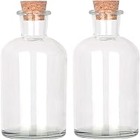 Vista 1 de Magic Season Botellas de vidrio decorativas con tapones de corcho (8.5 fl oz. botellas redondas/2 piezas)