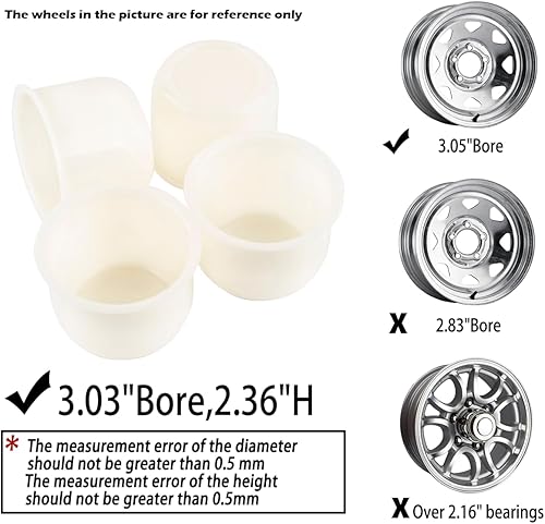 Miniatura 5 de Rheedal 4 tapas centrales de rueda de remolque personalizadas de 3.03 pulgadas, diámetro de 3.03 pulgadas, tapa de cubo de 2.36 pulgadas de alto