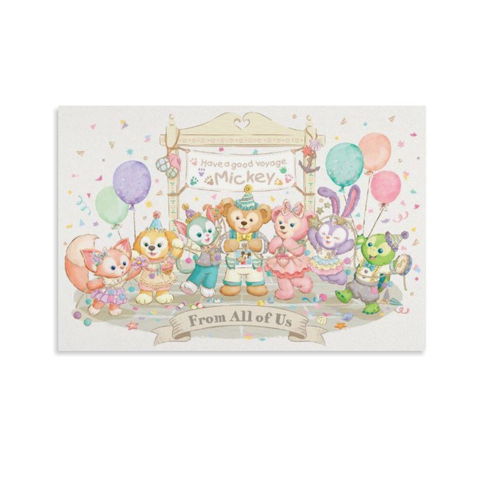 Amazon.co.jp: ダッフィー フレンズ 壁画 キャンバス絵画 アートパネル