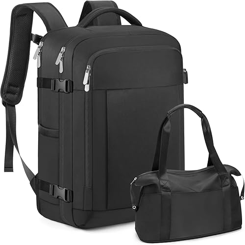 Miniatura 7 de RDTGO Mochila de viaje grande para mujeres y hombres, artículo personal aprobado por aerolíneas, mochila de 17 pulgadas para viajes, Beige, Mochilas