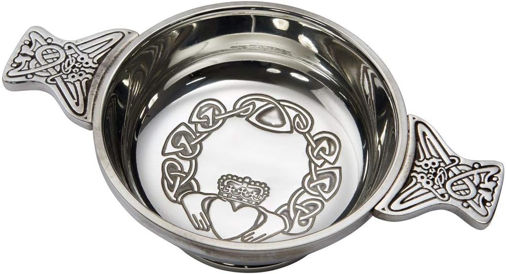 Wentworth Pewter - Large Claddagh Pewter Quaich (Claddagh Quaich)