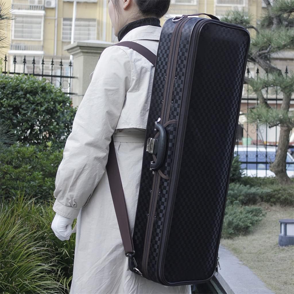 4/4 Violin Case Storage Bag Flannel Square Case Violin Case String Instrument Accessories Built-in Hygrometer