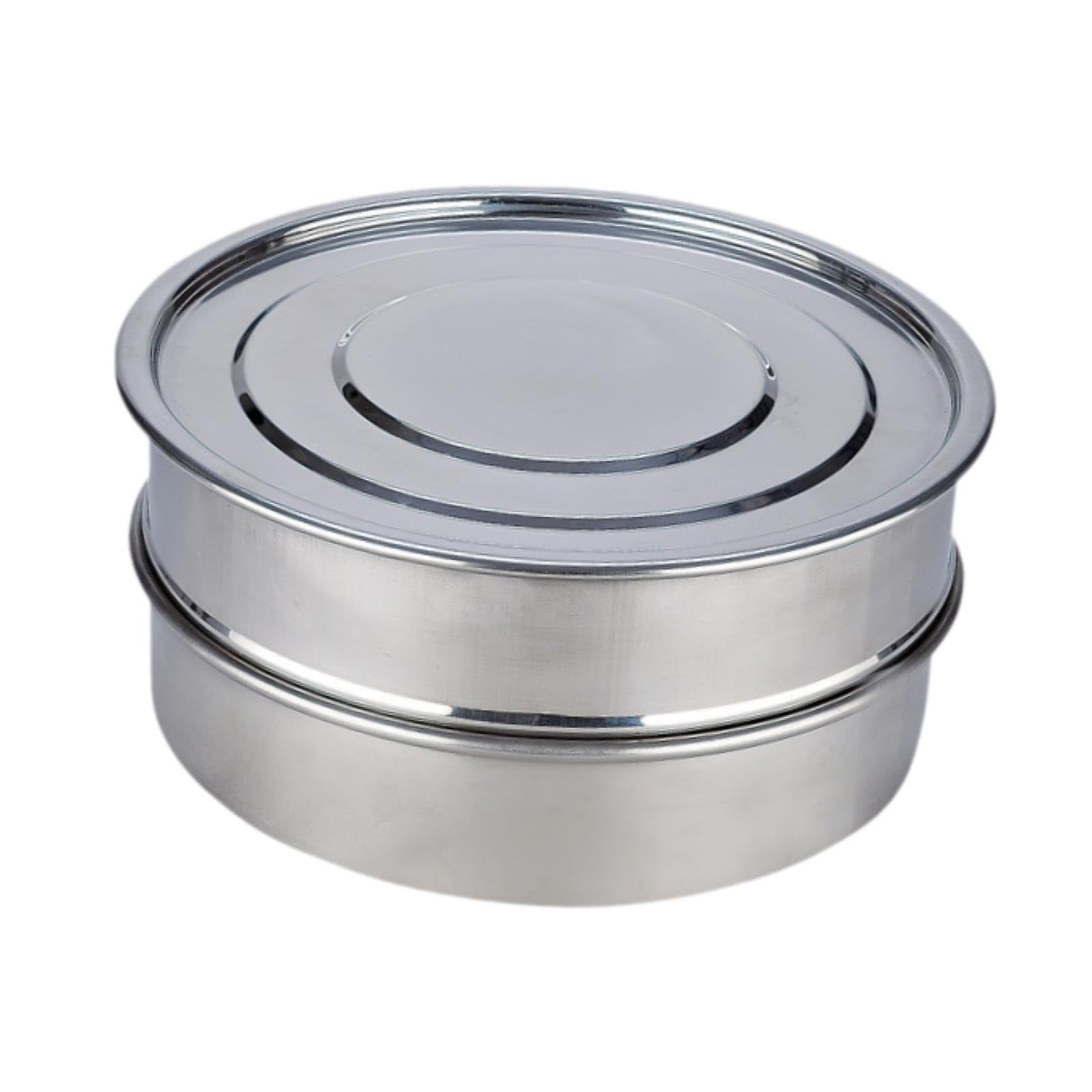 2 Bandejas para Germinar Semillas de Acero Inoxidable, Kit de Germinación de Malla, Recipiente Redondo para Germinación, Bandeja Apilable Adecuada Par, 1 Juego de Placas de Malla