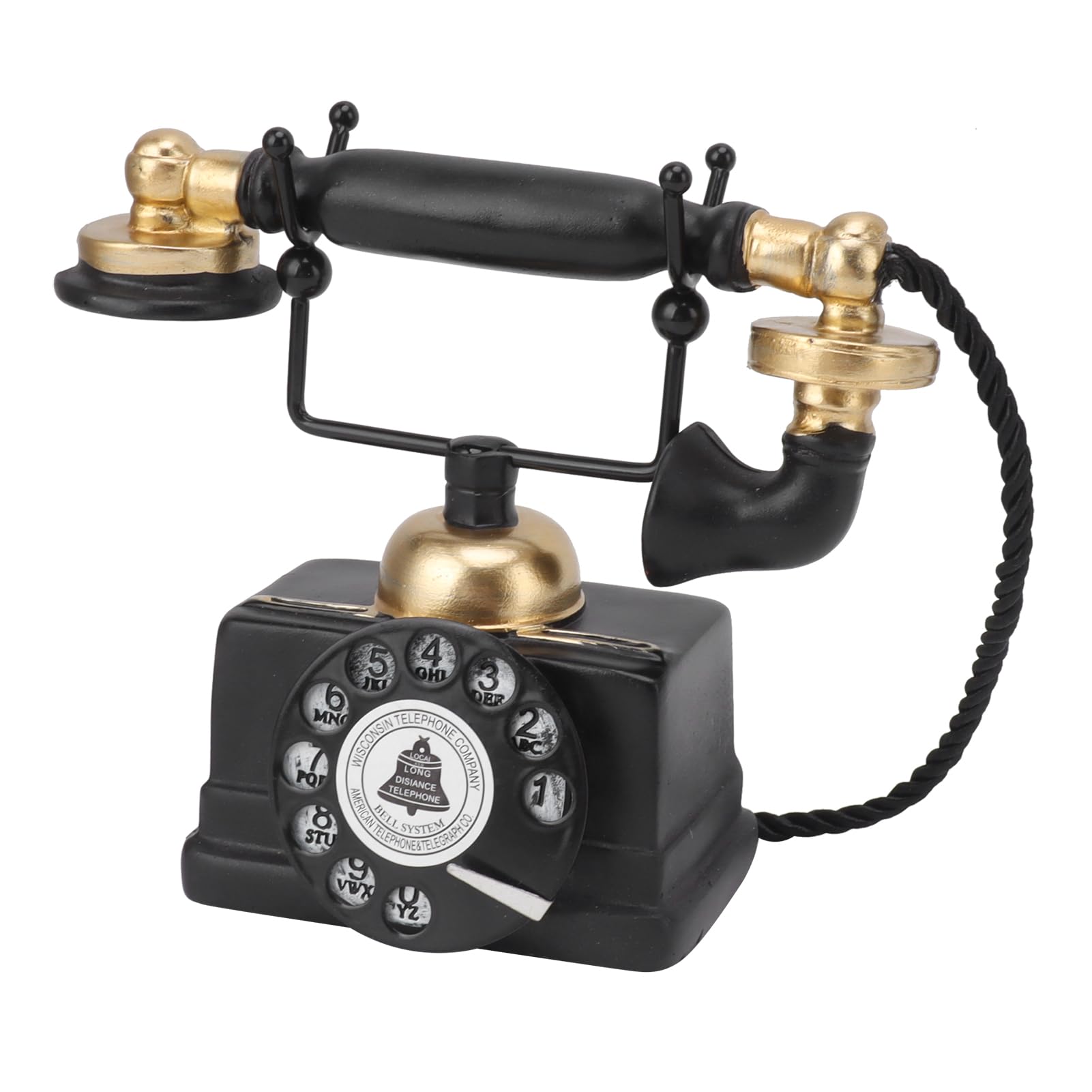 Vintage Retro Telephone Model Decoration, Handmade Decor Statue with Home, Bar, Cafe (-14)