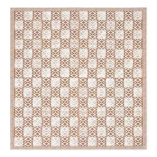 Image of Living Roots Ethnic Jaipur Block Print Double Cotton Bedsheet & 2 Pillow Covers, for Mattress Upto 6 inches Thick, No Colour Bleeding, Rust Orange Colour, King Size 90 * 108 inches, 120TC (610-A)