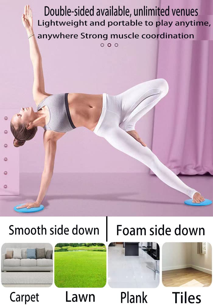 4 discos deslizantes de doble cara, deslizadores de núcleo, entrenador de fitness para abdominales, equipo de ejercicio de piernas para gimnasio, hogar, yoga, pilates | Fortalece el abdomen,