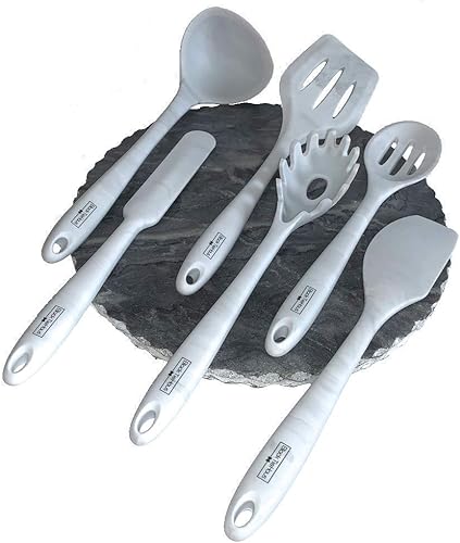 Miniatura 5 de Juego de utensilios de cocina con efecto mármol blanco para casa y hogar Black Tie Haus