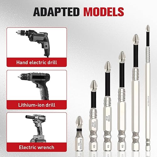 Miniatura 3 de Juego de brocas de destornillador magnético de alta calidad, 2025 nuevo juego de destornillador magnético antideslizante eléctrico de acero aleado