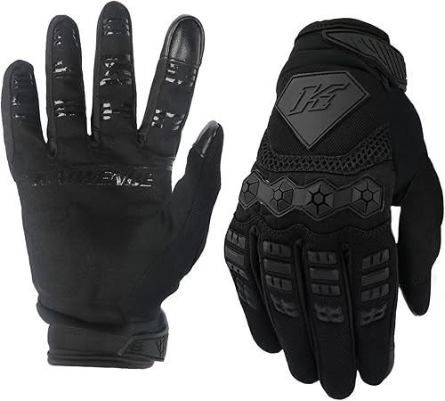 Miniatura 1 de KAIWENDE Guantes de motocross para hombre, guantes de motocross con pantalla táctil y dedos completos para BMX MX MX ATV MTB todoterreno (XL, negro)