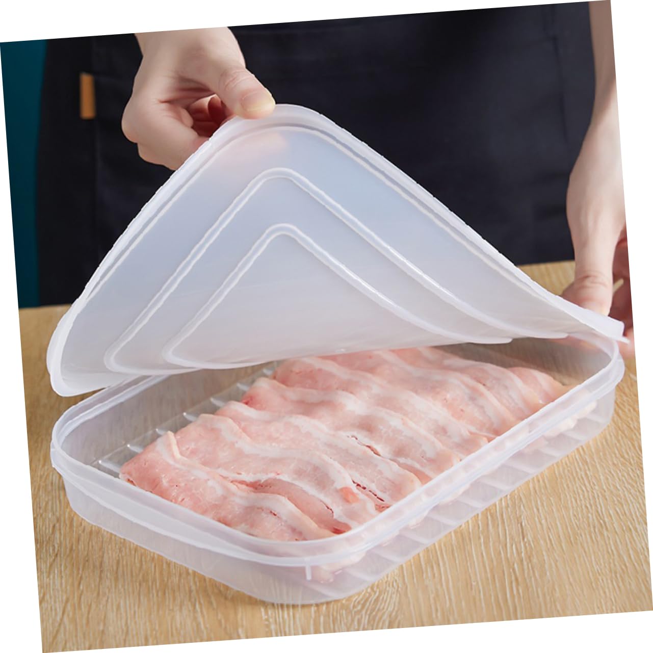 PRETYZOOM 12piezas Contenedor De Almacenamiento De Alimentos Para Frigorífico Caja De Conservación De Bacon y Para Carnes y Comida Cocinada Ligera y Portátil