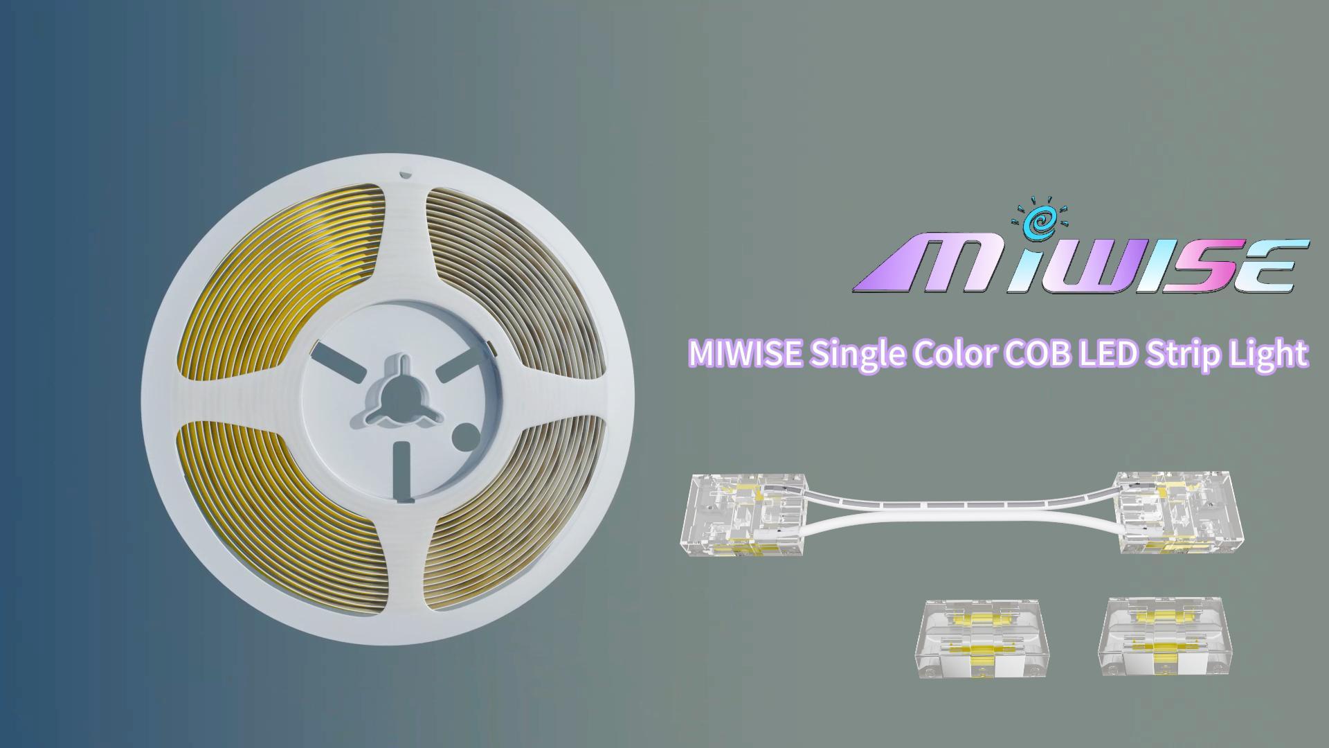 Image of MIWISE COB LED Strip Light,24V 3000K Warm White LED Strip Lights,32.8ft UL-Listed Super Bright Flexible LED Strip,Dotless High Density Cuttable for Cabinet Bedroom DIY Projects(No Adapter&Controller)