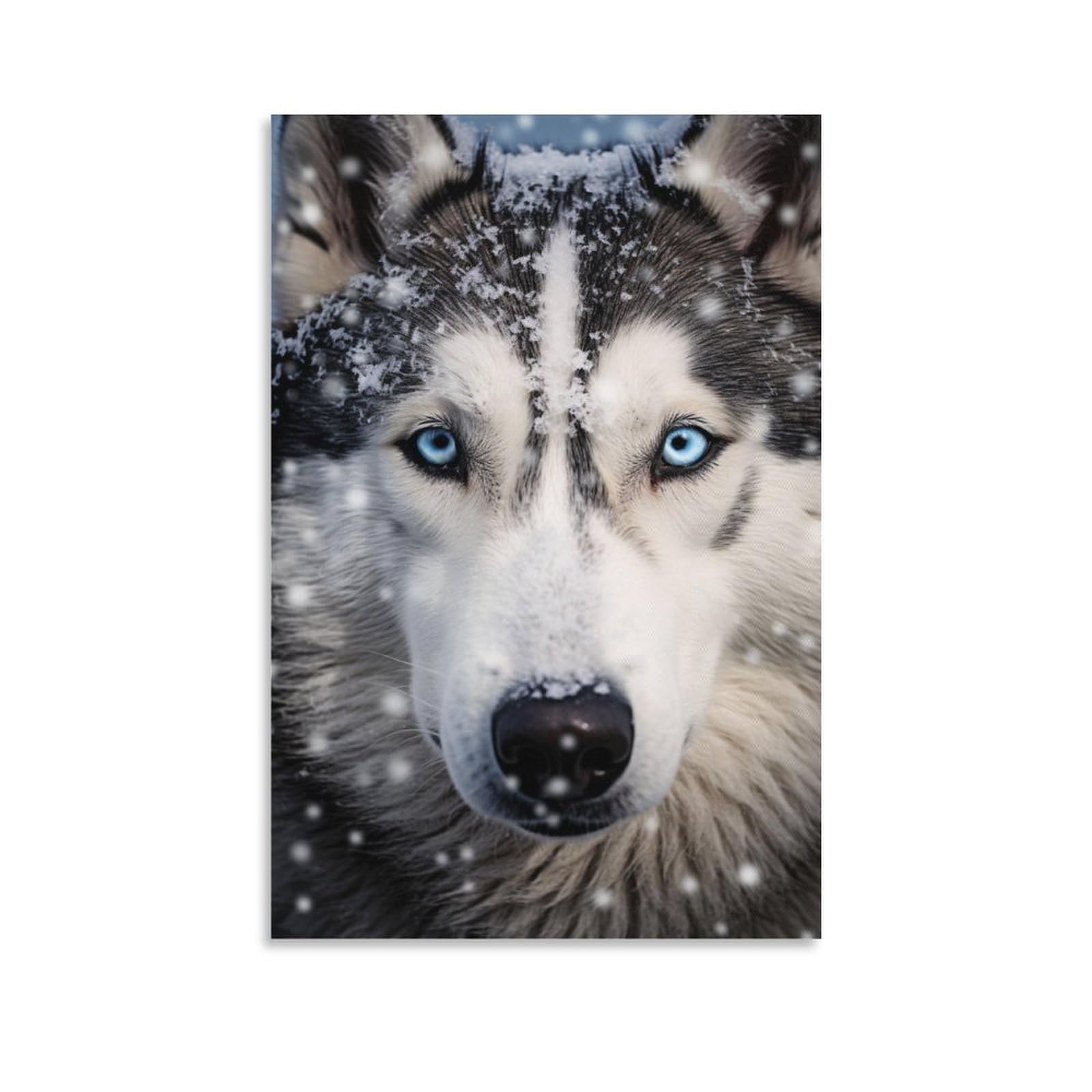 Foccar Unframe-Blue Eyes Husky Blue Eyes Husky Wall Art Prints Cool Dog Contemporary Animal Pictures On Canvas Poster Wall Decor For Bedroom Home Decorations