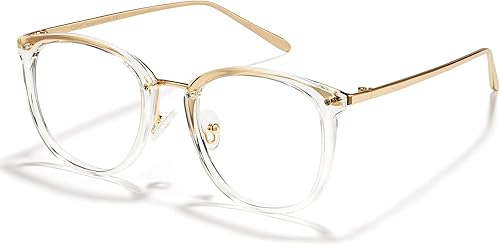 Cyxus Lentes de luz azul para mujer, anteojos de bloqueo de luz azul para mujer, anteojos redondos para computadora, anteojos antifatiga ocular